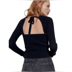 NWT Zara Cut Out Open Back Top Size L